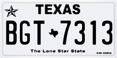 TX license plate BGT7313
