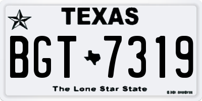 TX license plate BGT7319