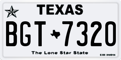 TX license plate BGT7320