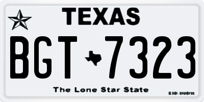 TX license plate BGT7323