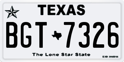 TX license plate BGT7326