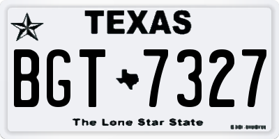 TX license plate BGT7327