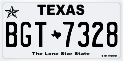 TX license plate BGT7328