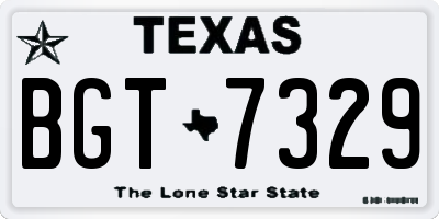 TX license plate BGT7329