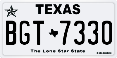 TX license plate BGT7330