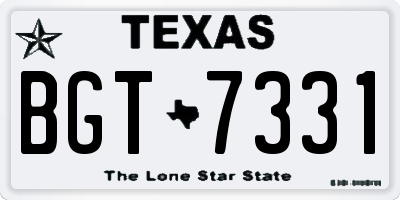 TX license plate BGT7331