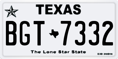 TX license plate BGT7332