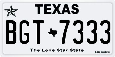 TX license plate BGT7333