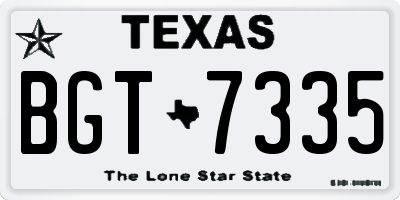 TX license plate BGT7335