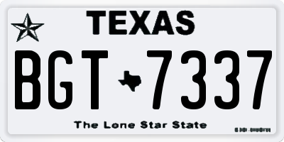 TX license plate BGT7337