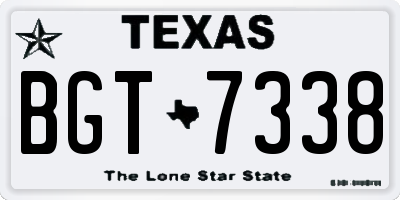 TX license plate BGT7338
