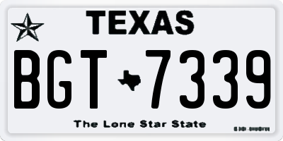 TX license plate BGT7339