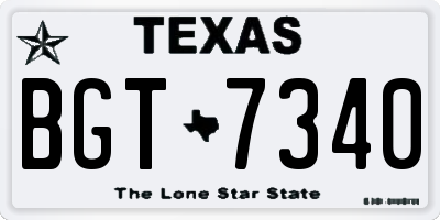 TX license plate BGT7340