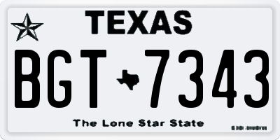 TX license plate BGT7343