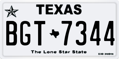 TX license plate BGT7344