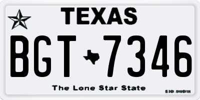 TX license plate BGT7346