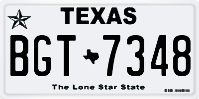 TX license plate BGT7348