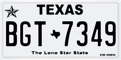 TX license plate BGT7349
