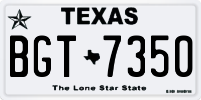 TX license plate BGT7350