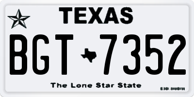TX license plate BGT7352