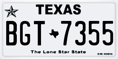 TX license plate BGT7355