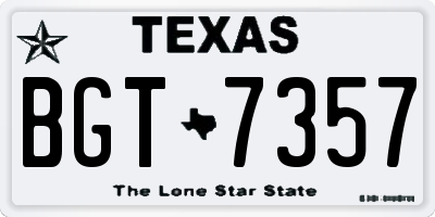 TX license plate BGT7357