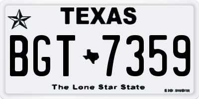TX license plate BGT7359