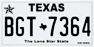 TX license plate BGT7364