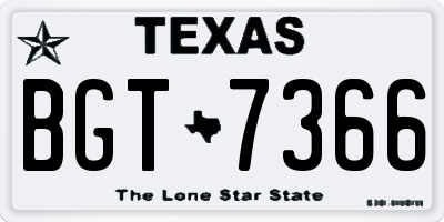 TX license plate BGT7366