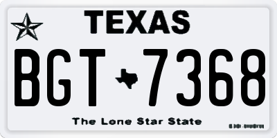 TX license plate BGT7368