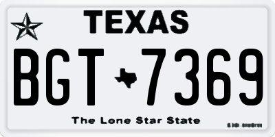 TX license plate BGT7369