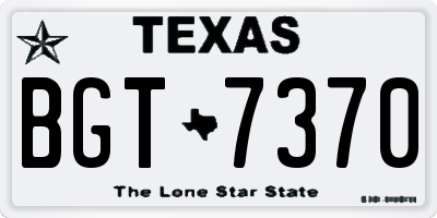 TX license plate BGT7370