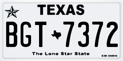 TX license plate BGT7372