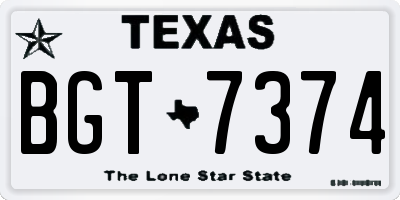 TX license plate BGT7374