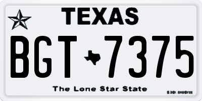 TX license plate BGT7375