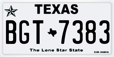TX license plate BGT7383