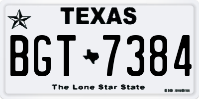TX license plate BGT7384