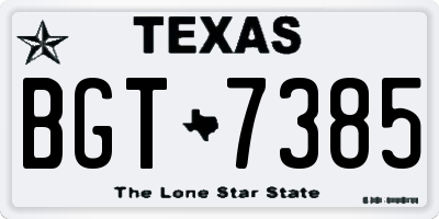 TX license plate BGT7385