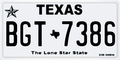 TX license plate BGT7386