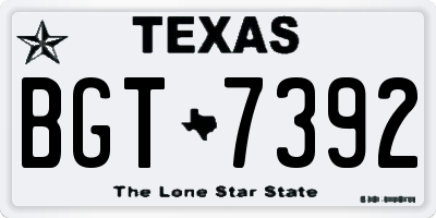 TX license plate BGT7392