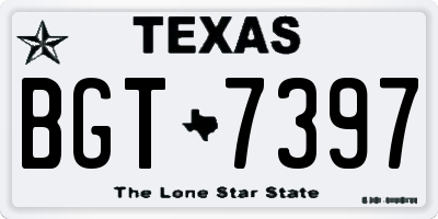 TX license plate BGT7397