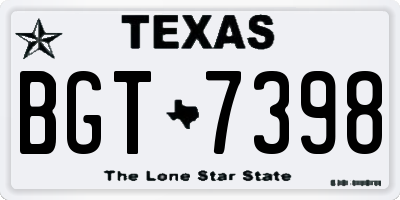 TX license plate BGT7398
