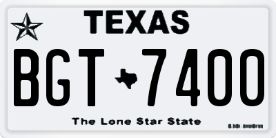 TX license plate BGT7400