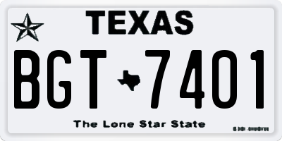 TX license plate BGT7401
