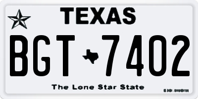 TX license plate BGT7402