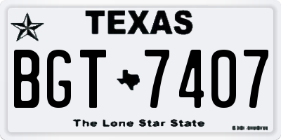 TX license plate BGT7407