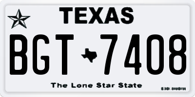 TX license plate BGT7408