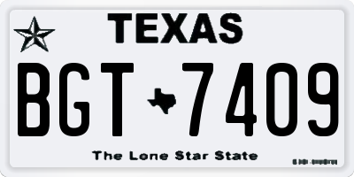 TX license plate BGT7409
