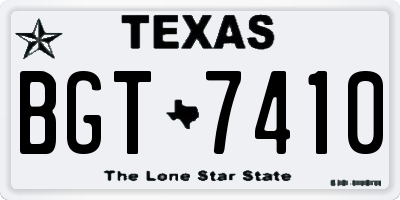 TX license plate BGT7410