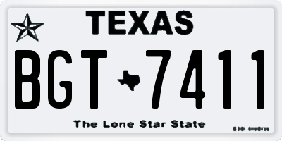 TX license plate BGT7411